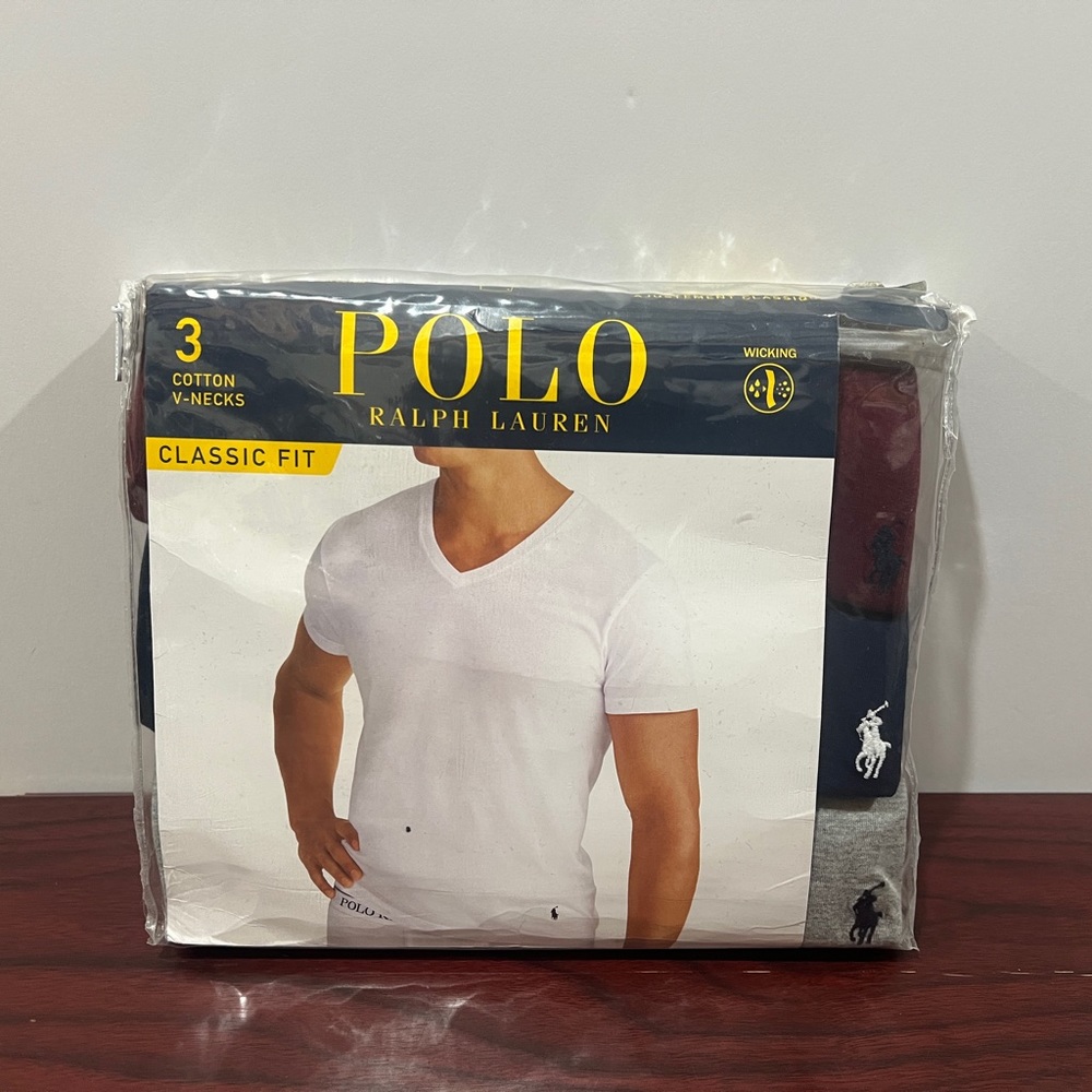 Ralph Lauren Polo, Men’s Classic Fit, V Neck Shirt, 3 Pack